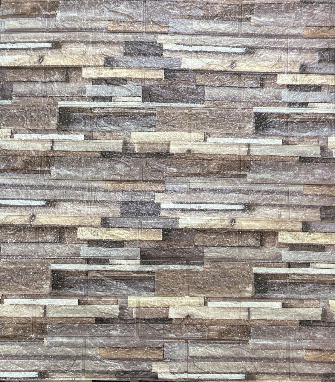 3D-панель декоративная самоклеящаяся под камень деревянная мозаика 700x770x3 мм (BPN3-056)