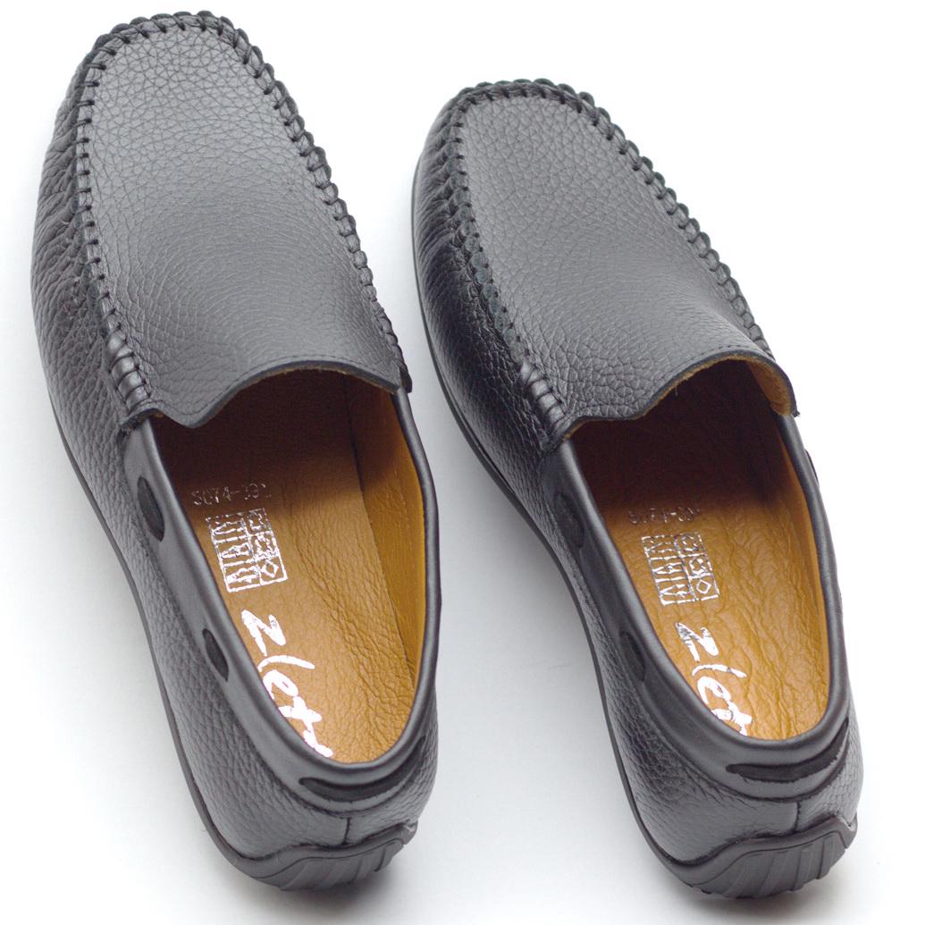 Мокасины мужские Zlett из натуральной кожи р. 40 Черный (5074) - фото 8 Мокасины мужские Zlett из натуральной кожи р. 40 Черный (5074) - фото 8