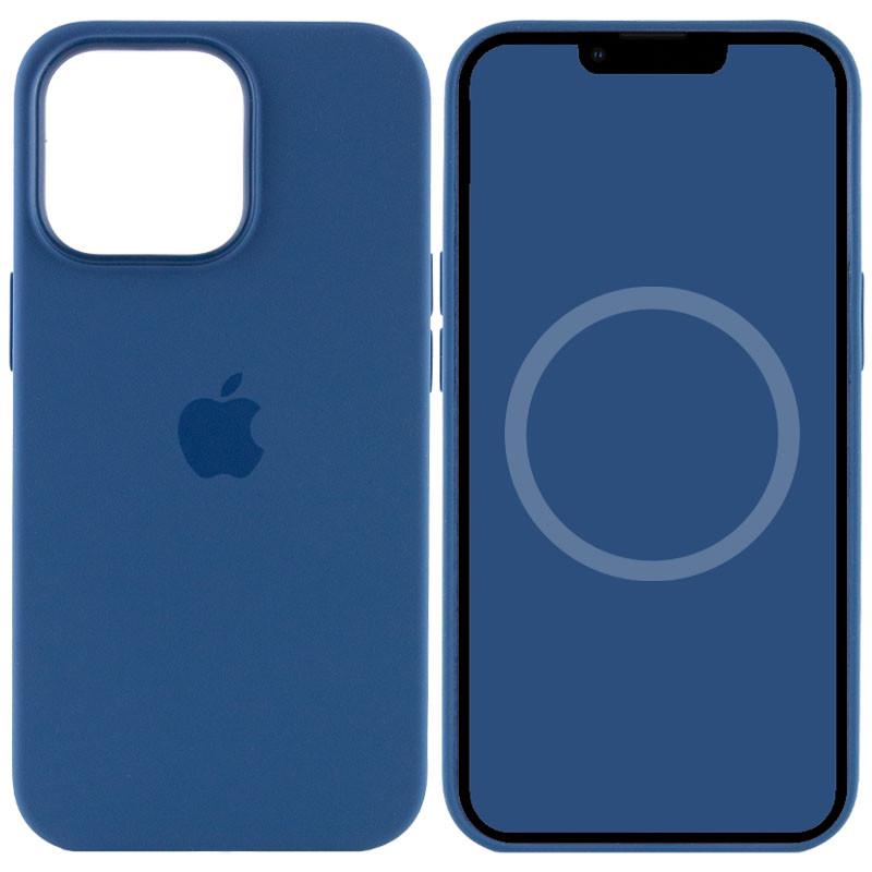 Противоударный чехол Silicone case AAA full with Magsafe and Animation для Apple iPhone 13 Pro Max 6.7" Синий/Blue Jay