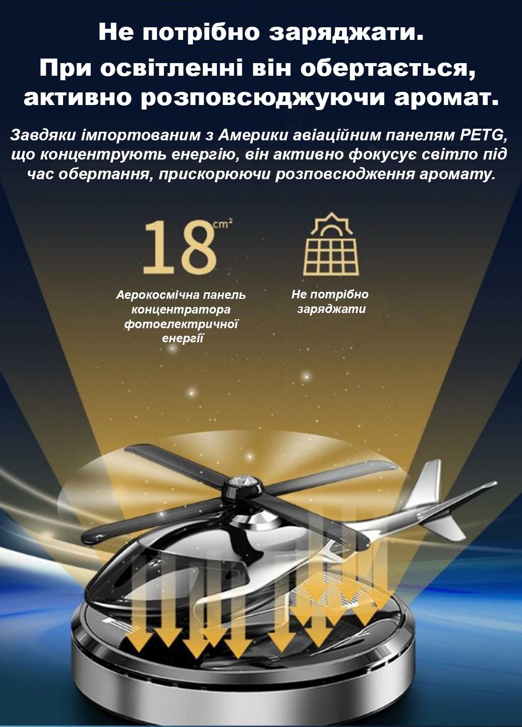 Ароматизатор на сонячній батареї Вертоліт Lizhe Сірий (29051843) - фото 6 Ароматизатор на сонячній батареї Вертоліт Lizhe Сірий (29051843) - фото 6