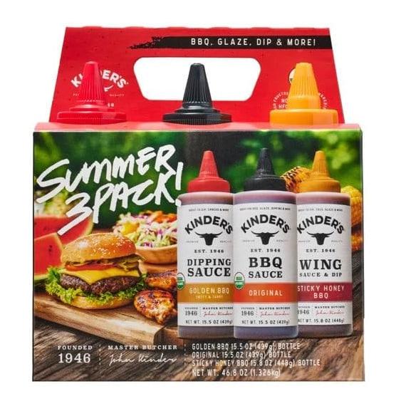 Набор соусов Kinder's Summer Golden BBQ/Original BBQ/Sticky Honey BBQ 3 шт. по 439-448 г (2669455264)