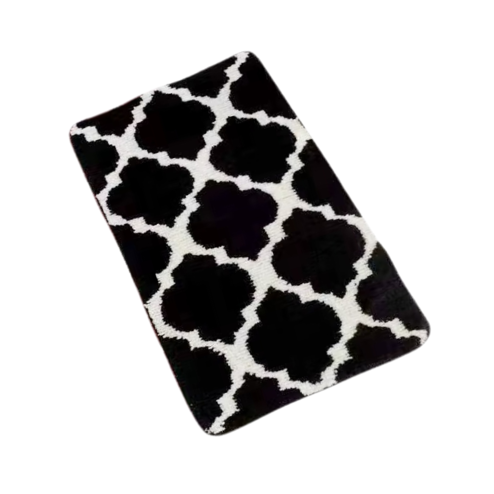 Килимок для ванної кімнати мікрофібра антиковзкий з візерунком 40х60 см Чорний (2590505525)