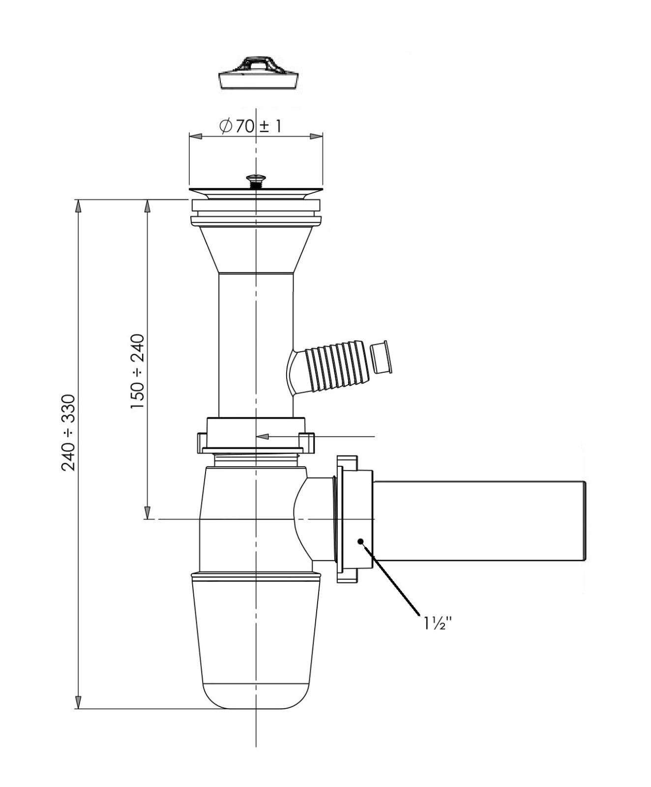 Сифон для кухонной мойки Ukinox S 700 STD 1 1/2" - фото 3