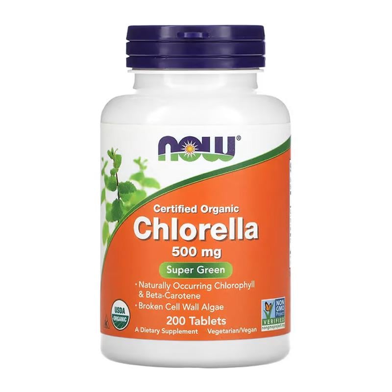 Хлорела NOW Chlorella 500 мг 200 капс. (08088-01)