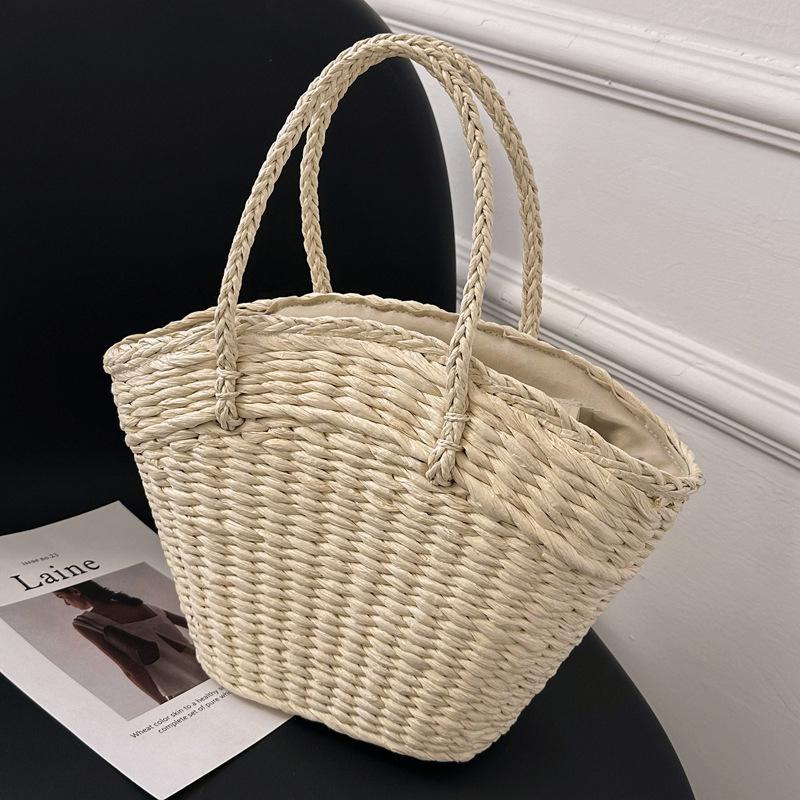 Сумка плетеная Ecuador с длинной ручкой Молочный