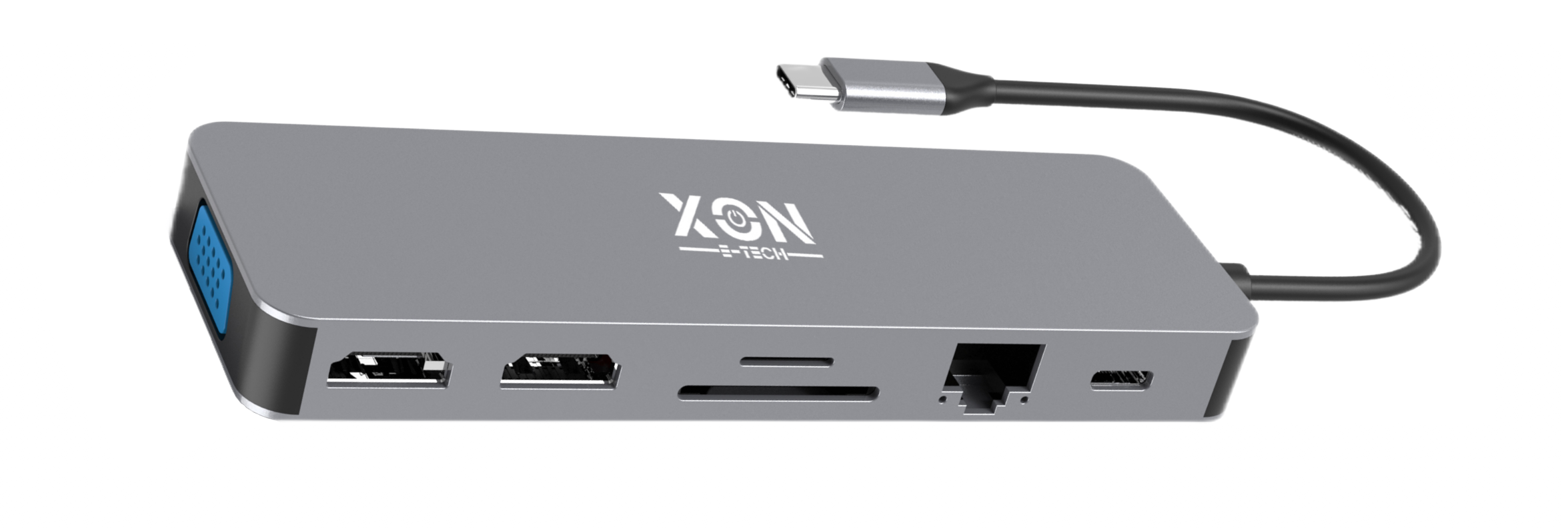 USB-хаб XON SmartHub 13в1 Сірий (XUCHP134322G 5290)