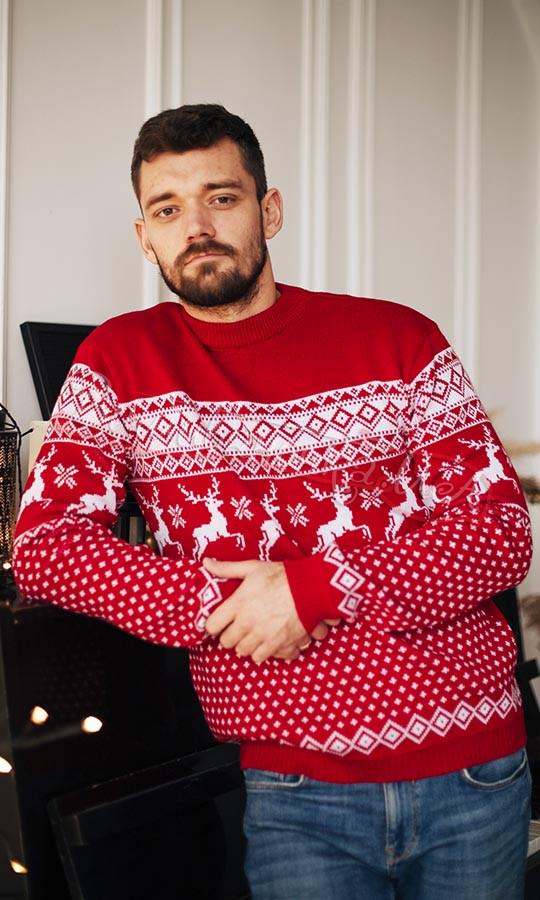 Светр новорічний чоловічий Вишиваночка L Червоний (2092) Светр новорічний чоловічий Вишиваночка L Червоний (2092)