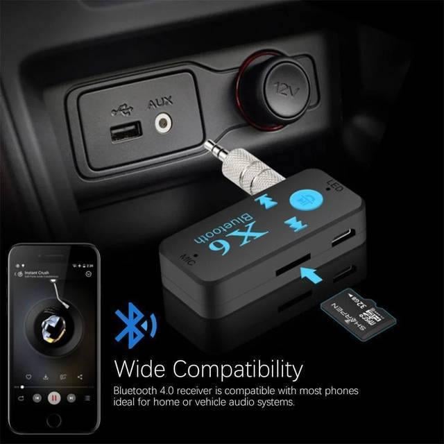 Аудіоресивер бездротовий BT-X6 TF Card адаптер Bluetooth - фото 2 Аудіоресивер бездротовий BT-X6 TF Card адаптер Bluetooth - фото 2