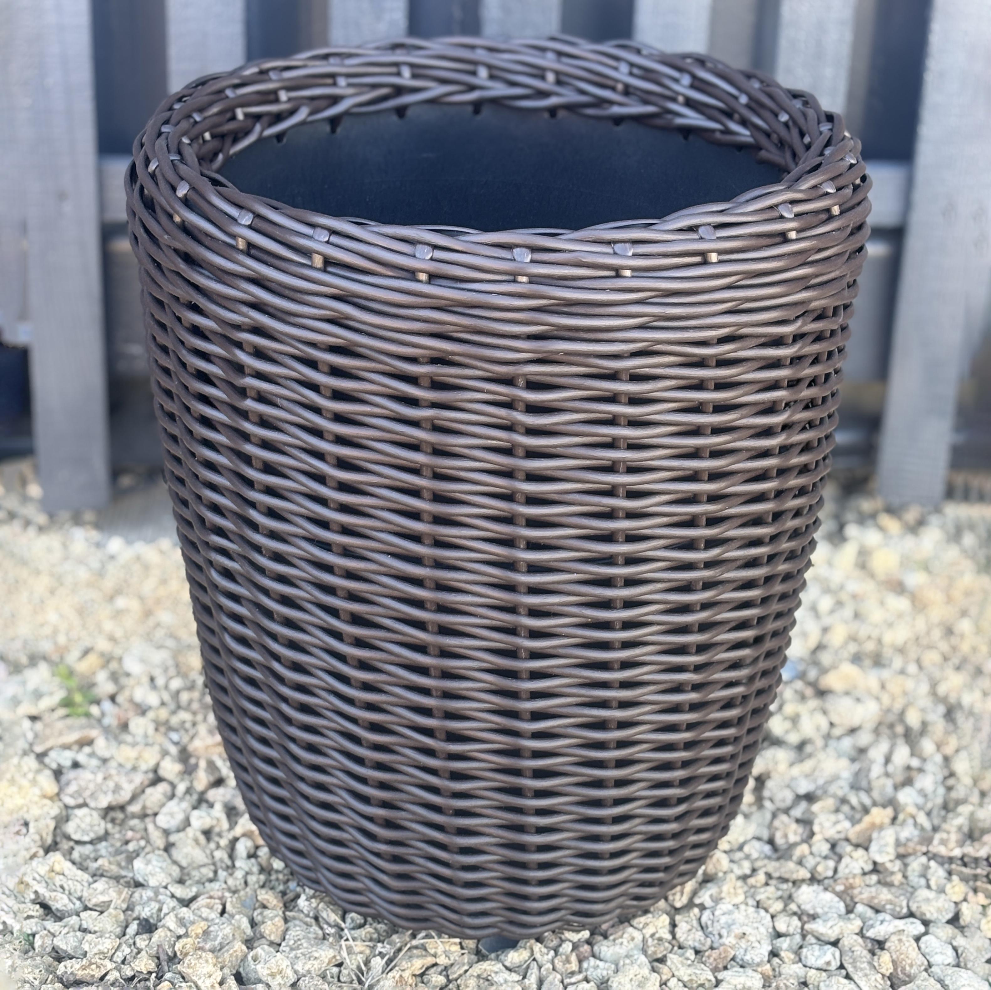 Кашпо высокое для цветов и растений из искусственного ротанга/ручной работы 16 л Венге - фото 3 Кашпо высокое для цветов и растений из искусственного ротанга/ручной работы 16 л Венге - фото 3