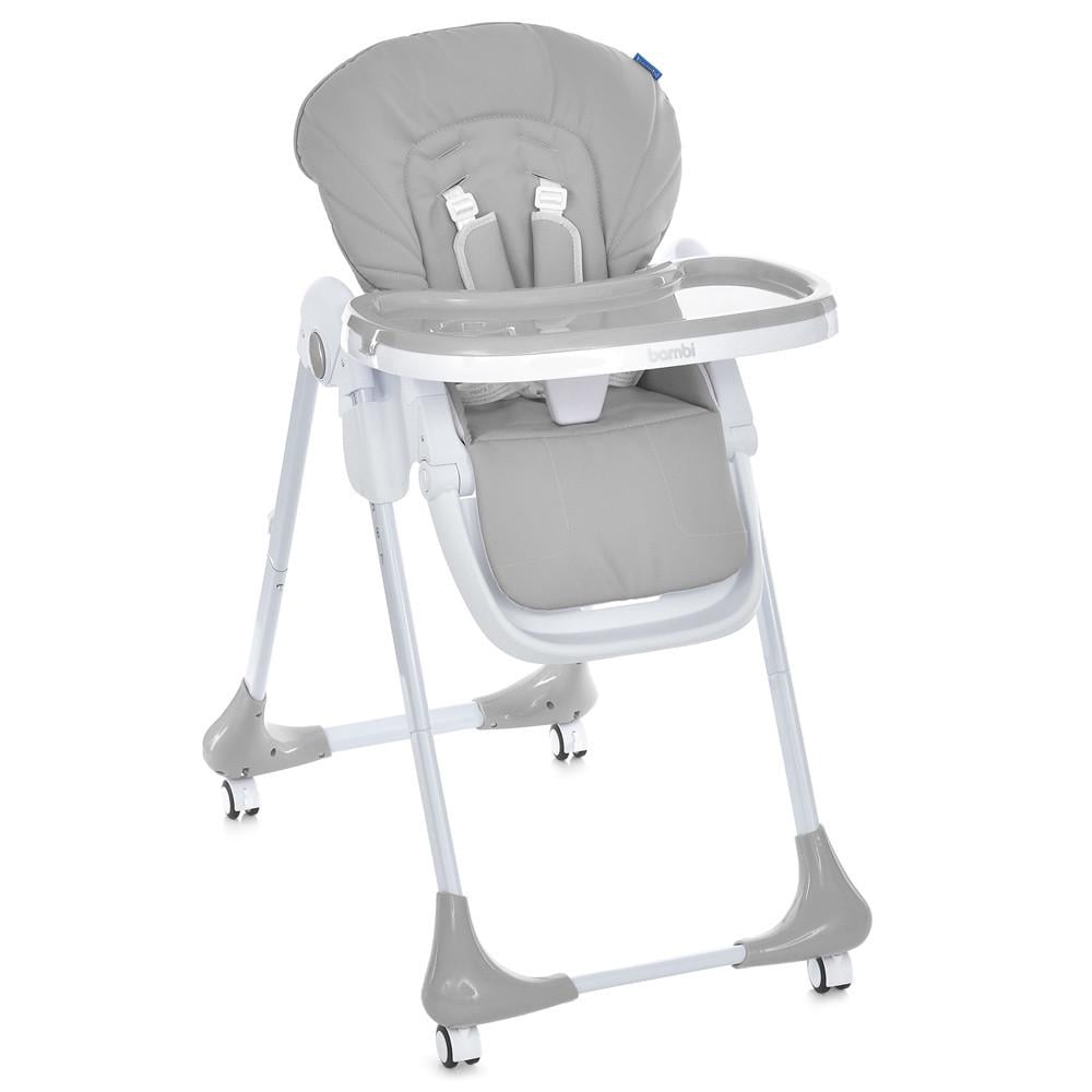 Стульчик детский для кормления Bambi M 3233L с регулировкой спинки из комбинированных материалов 60х88х109 см Светло-серый (150-7-M 3233L Light Gray)