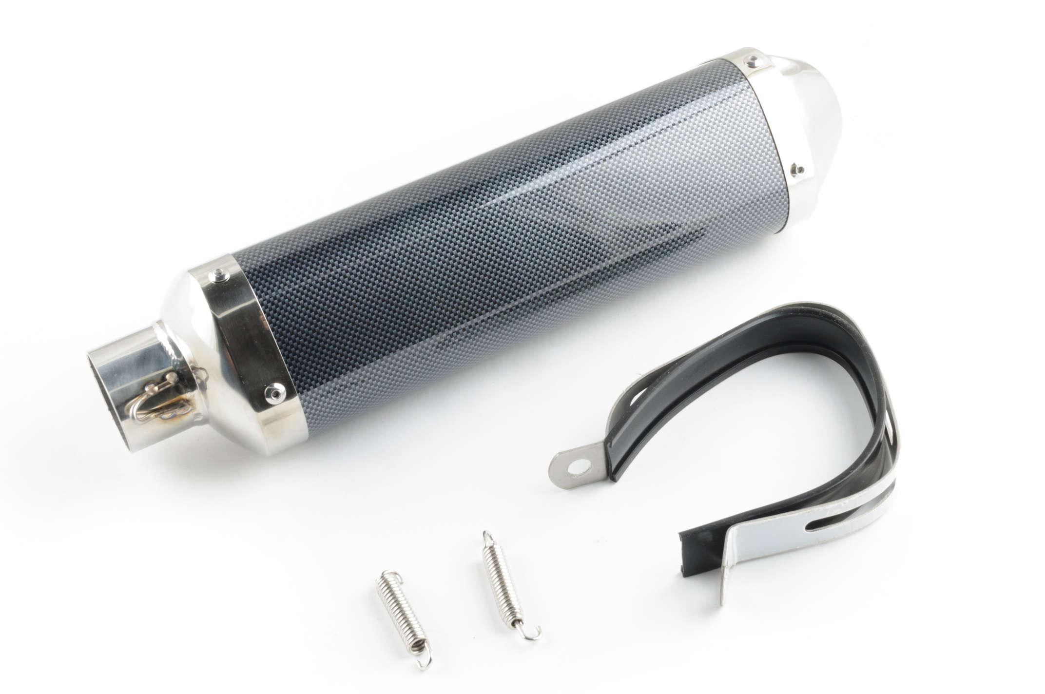 Глушитель MANLE нержавеющая сталь 340х100 мм Ø 78 мм Карбон (G-2566)