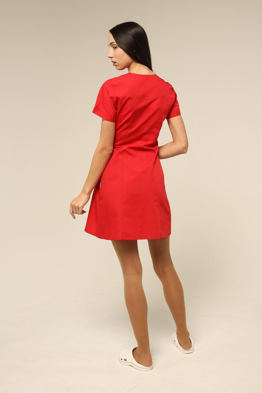 Халат TopLine Каліфорнія рукав короткий р. 52 Червоний/Темно-Сірий (11934-(52)черв.стр. т.-сір) - фото 4