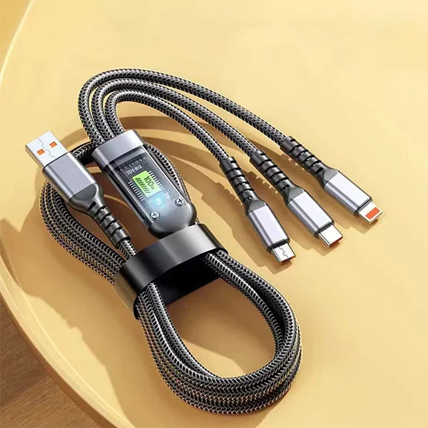 Кабель для зарядки телефонов USB/Type-C/Lightning с быстрой зарядкой 1,2 м (C01274) - фото 2 Кабель для зарядки телефонов USB/Type-C/Lightning с быстрой зарядкой 1,2 м (C01274) - фото 2