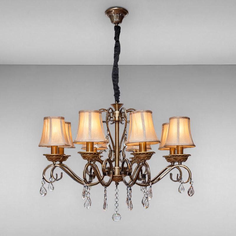 Люстра подвесная с абажурами Light House LS-17152-8 AB Бронзовый/Бежевый (16485)