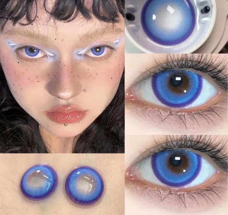 Контактні лінзи кольорові з контейнером 1 пара Candy Blue (14505157) - фото 8