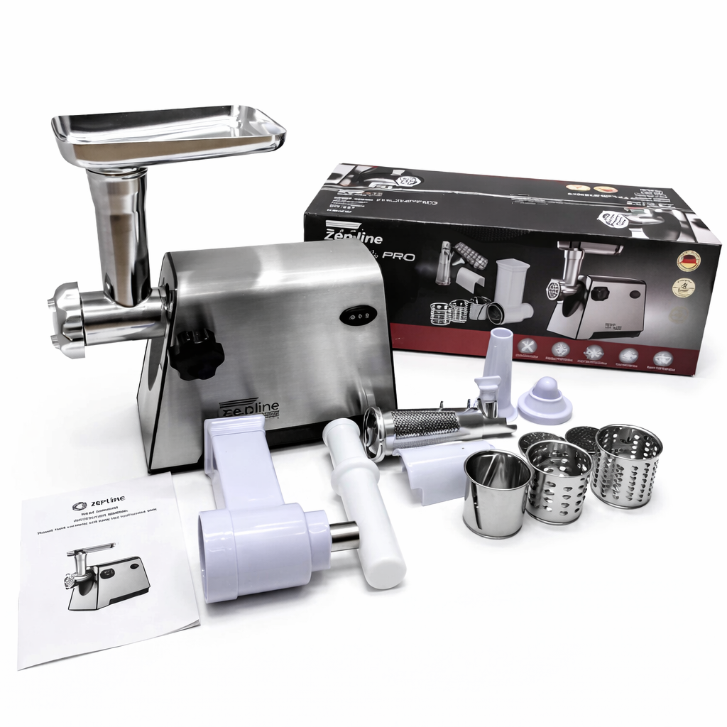 Мясорубка электрическая ZepLine ZP-207 3в1 с соковыжималкой для томатов и ягод/шинковкой/4 насадки 2 кг/мин (32527795)