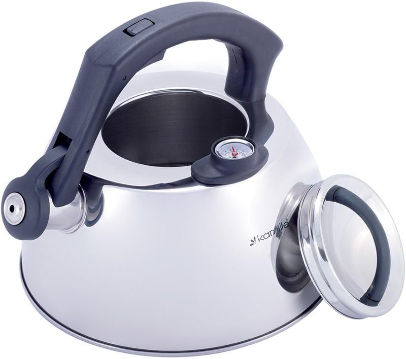 Чайник Kamille Whistling Kettle Thermo из нержавеющей стали со свистком и термометром 3 л (KM-1077) - фото 3