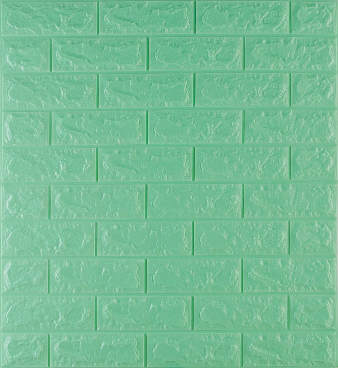 Самоклеюча 3D панель Sticker Wall декоративна під цеглу 700х770х7 мм М'ятний