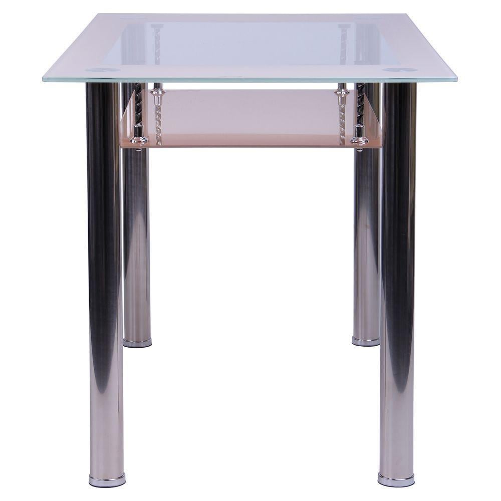 Стіл обідній AMF Бетані Прозорий/Ваніль/Хром (43125) - фото 3 Стіл обідній AMF Бетані Прозорий/Ваніль/Хром (43125) - фото 3