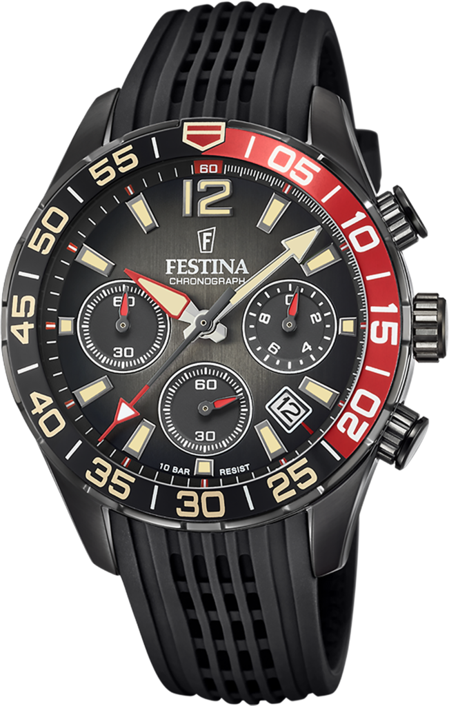 Наручные часы мужские Festina F20518/3 Chrono Sport со стальным корпусом WR 100 м и черным циферблатом