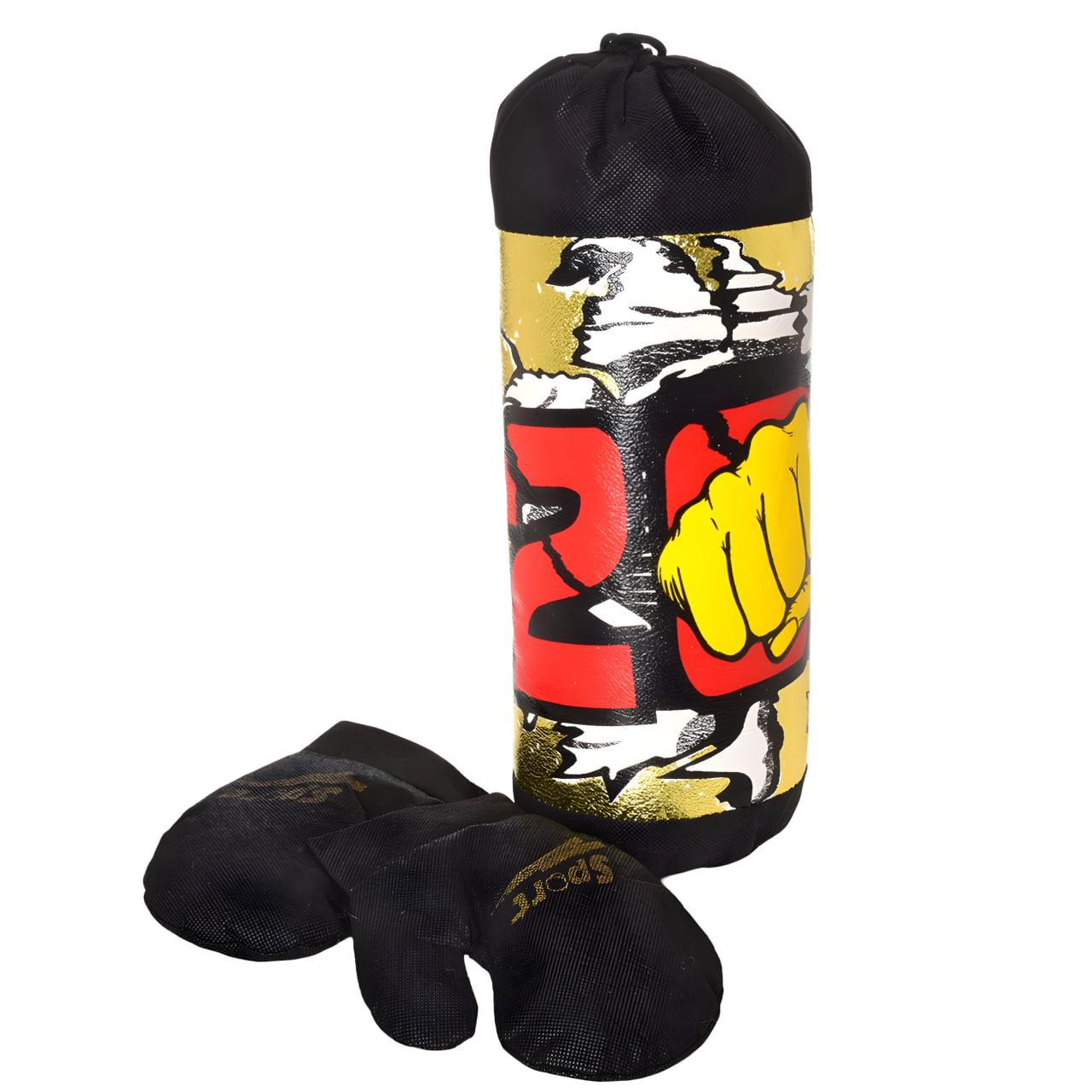 Боксерская груша с перчатками Золотистый (M 6122)