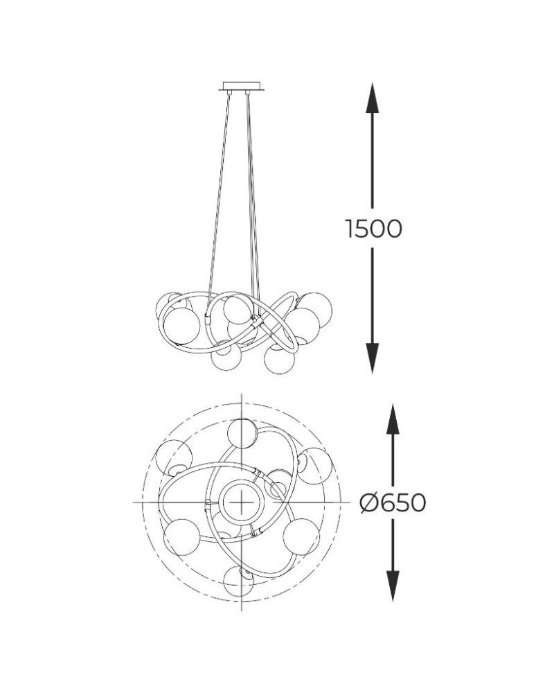 Люстра Zuma Line NISYRO (MD4922-8-EBGN) - фото 3 Люстра Zuma Line NISYRO (MD4922-8-EBGN) - фото 3