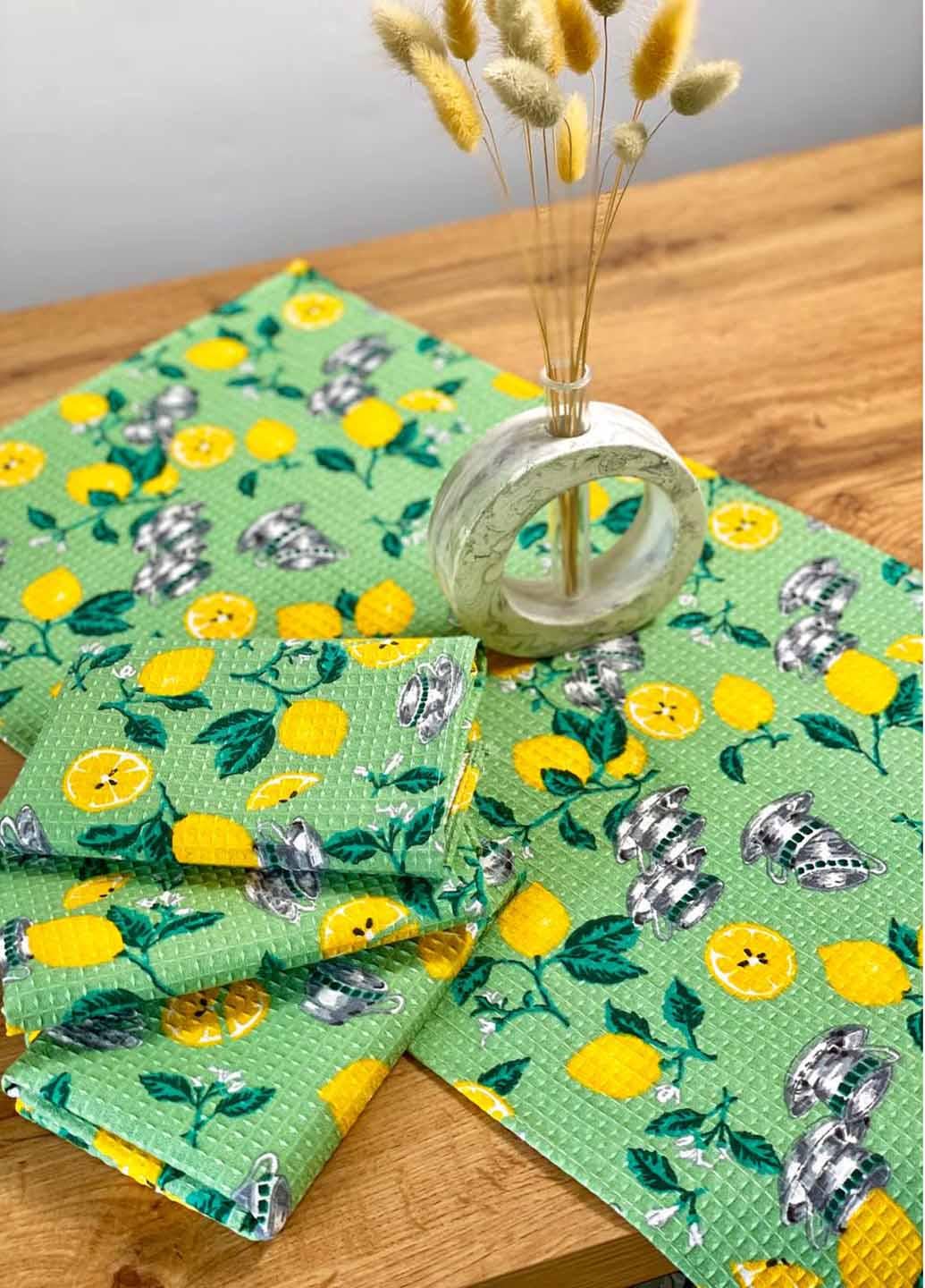 Полотенца вафельные Лимон 72х36 см 4 шт.