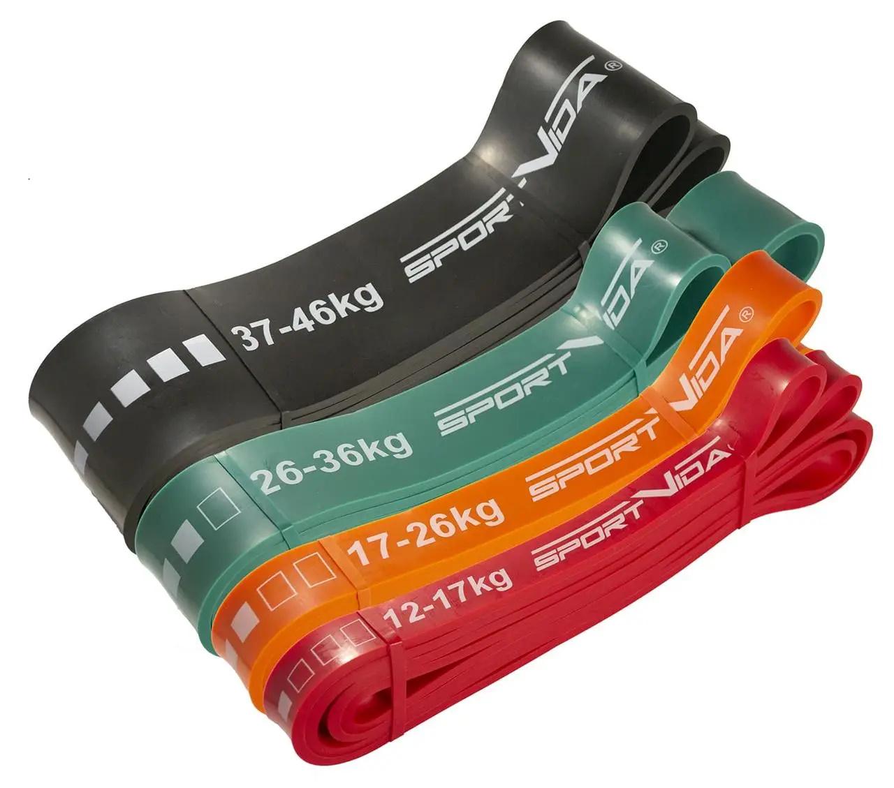 Эспандер-петля резина для фитнеса и спорта SportVida Power Band 4 шт. 12-46 кг SV-HK0190-4