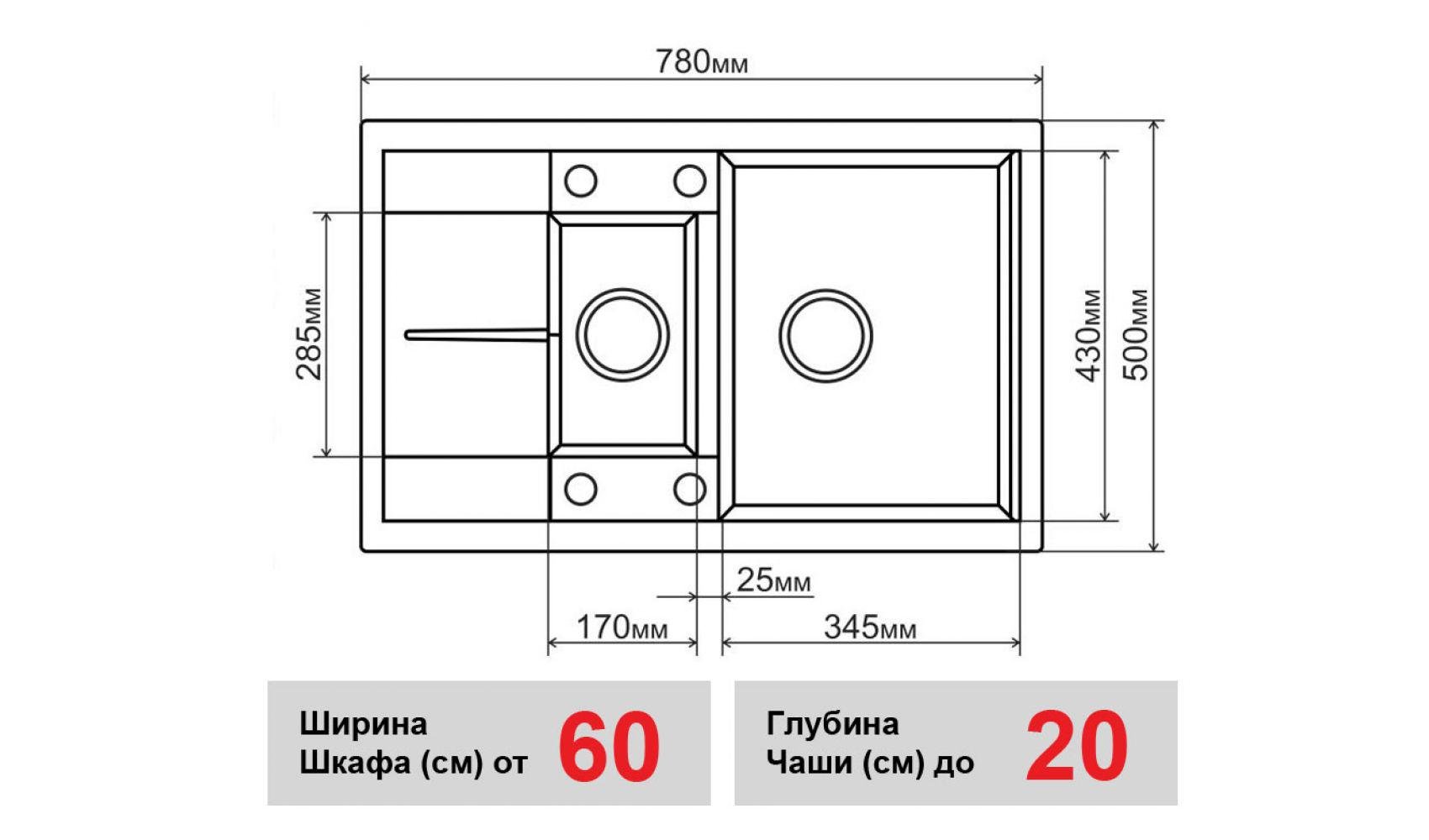 Кухонна мийка Lexona Omnia гранітна Чорний - фото 7