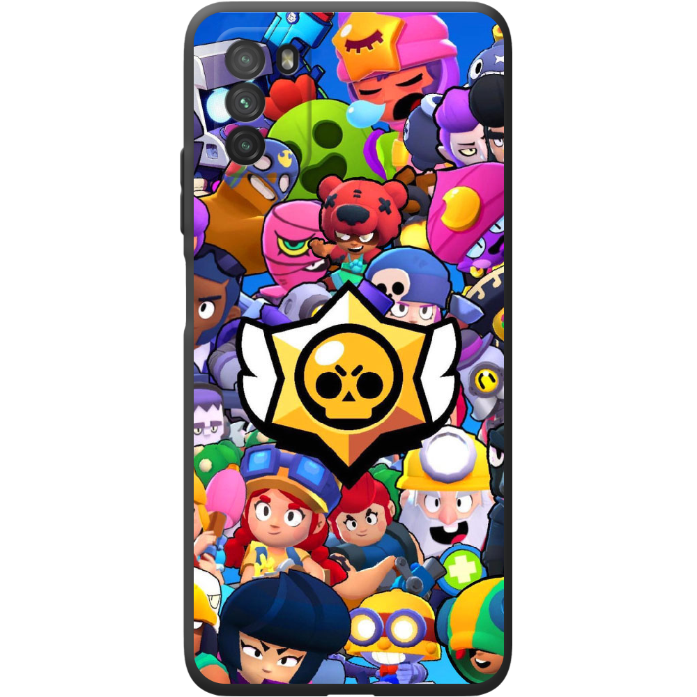 Чехол BoxFace Poco M3 Brawl Stars Черный силикон (41586-up2389-42015)