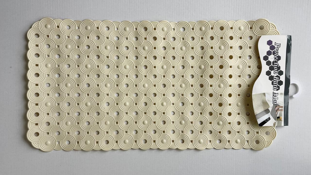 Килимок антиковзький Circle у ванну на присосках 69x37 см Бежевий (1806/beige)