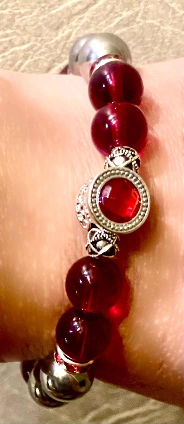 Браслет LITAURS натуральный камень гранат/гематит с металлическими вставками М 15-17 см (251113) - фото 3 Браслет LITAURS натуральный камень гранат/гематит с металлическими вставками М 15-17 см (251113) - фото 3