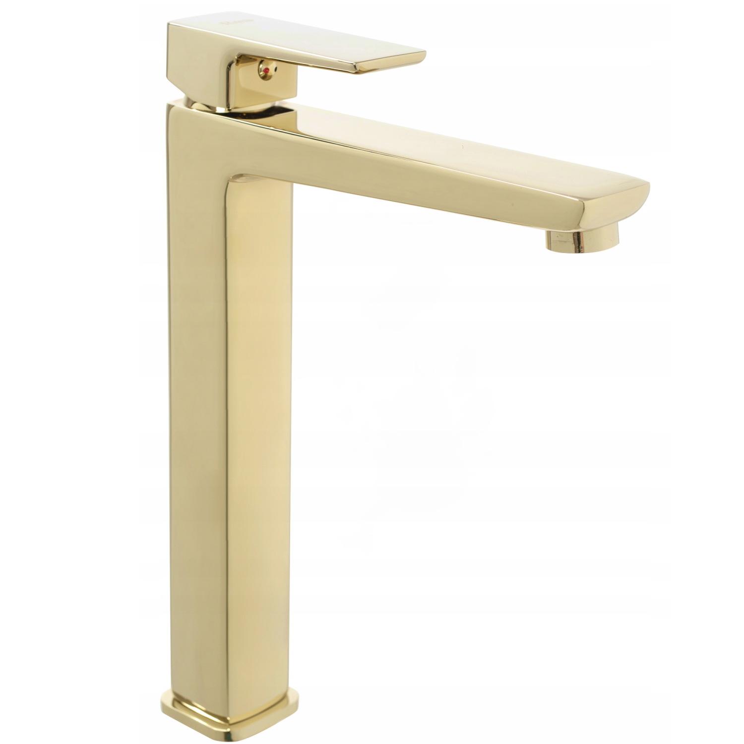 Смеситель для умывальника CUBO REA B7779 ORIX reac-00000000472 высокий однорычажный Золотой (165302)