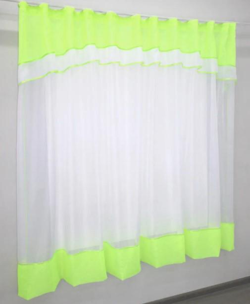 Шторки на кухню/балкон шифон 270х170 см Неоновий/Салатовий (110к) - фото 3 Шторки на кухню/балкон шифон 270х170 см Неоновий/Салатовий (110к) - фото 3