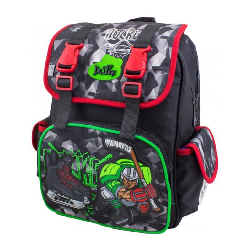 Рюкзак DeLune 27х16х32 см Черный/Зеленый (52-12)