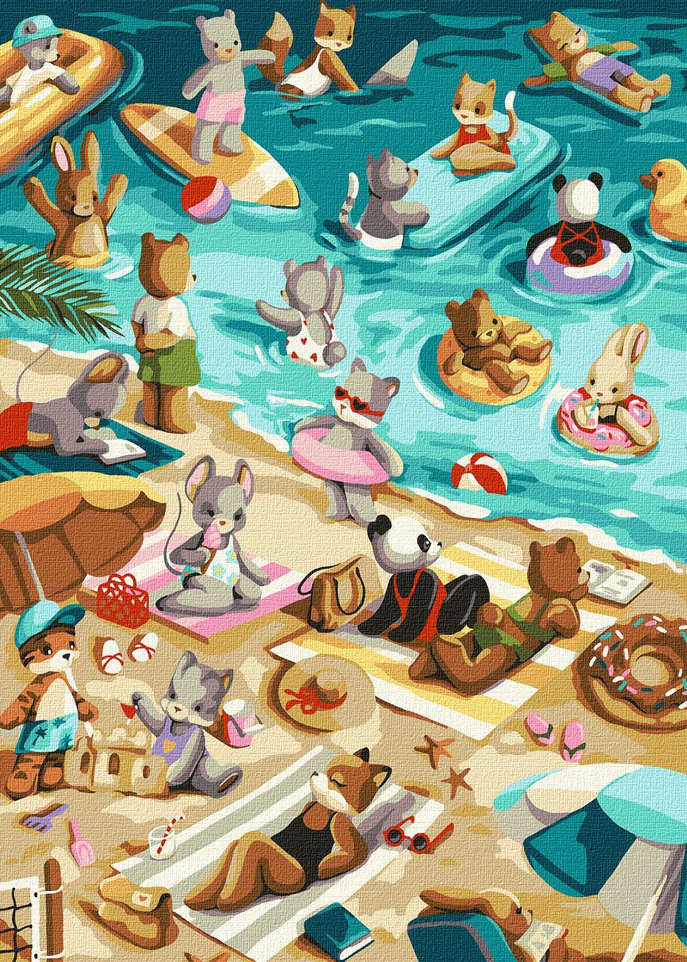 Картина по номерам Ідейка Пляжные забавы 40х50 (KHO6521)