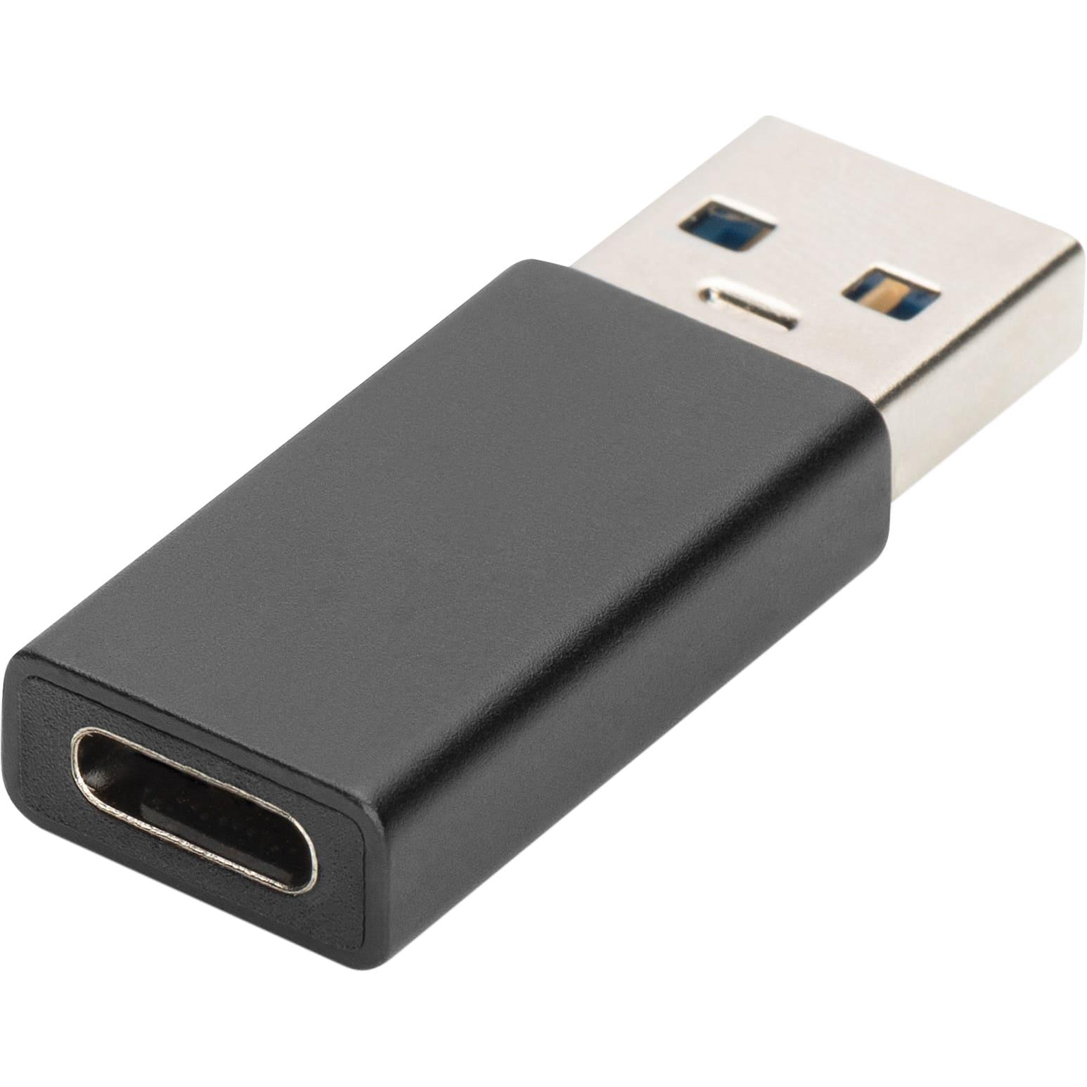 Адаптер Digitus USB Type A – USB-C 15 Вт Чорний (AK-300524-000-S)
