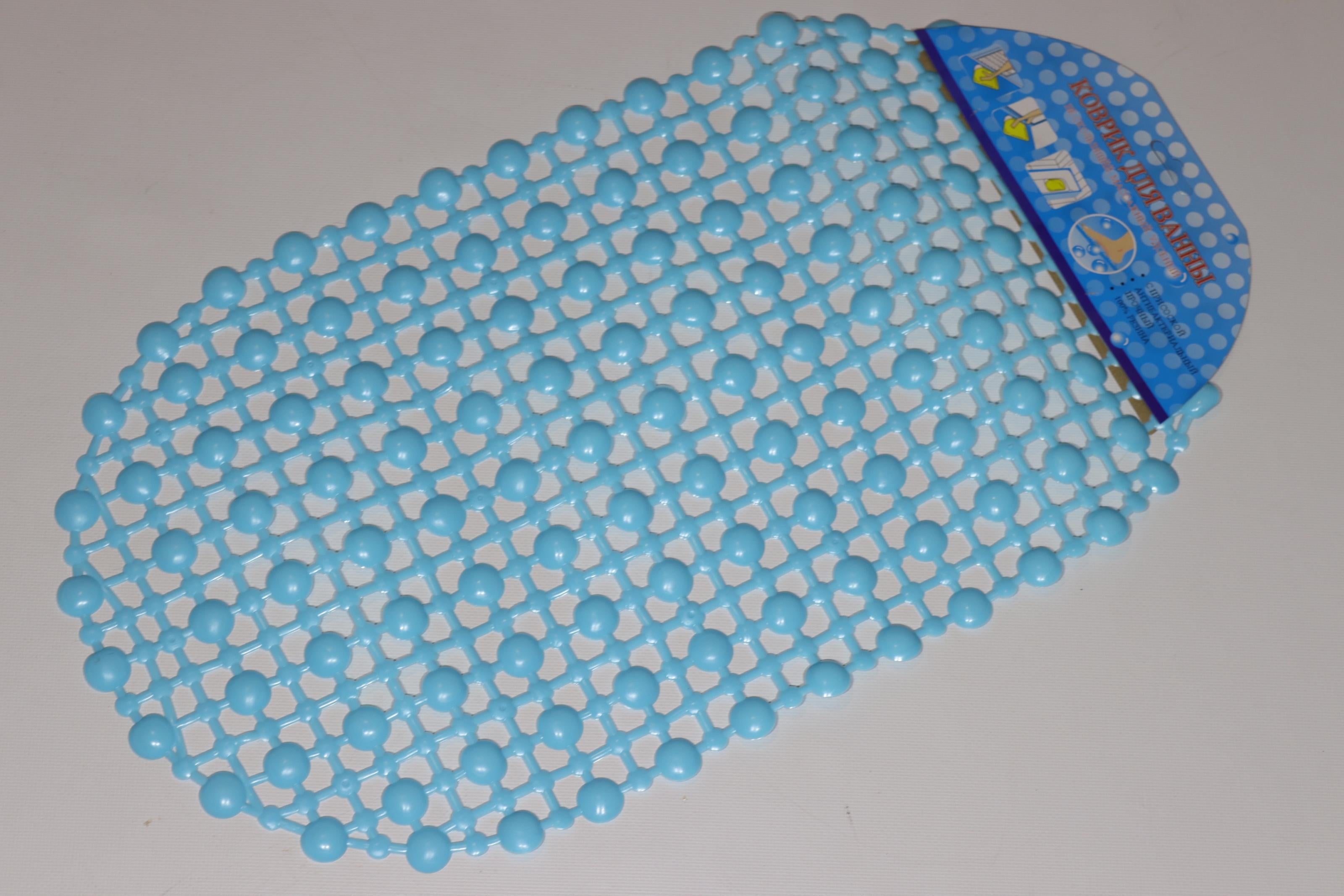 Коврик в ванную Соти на присосках силиконовый 62x36 см Голубой (1602/blue)