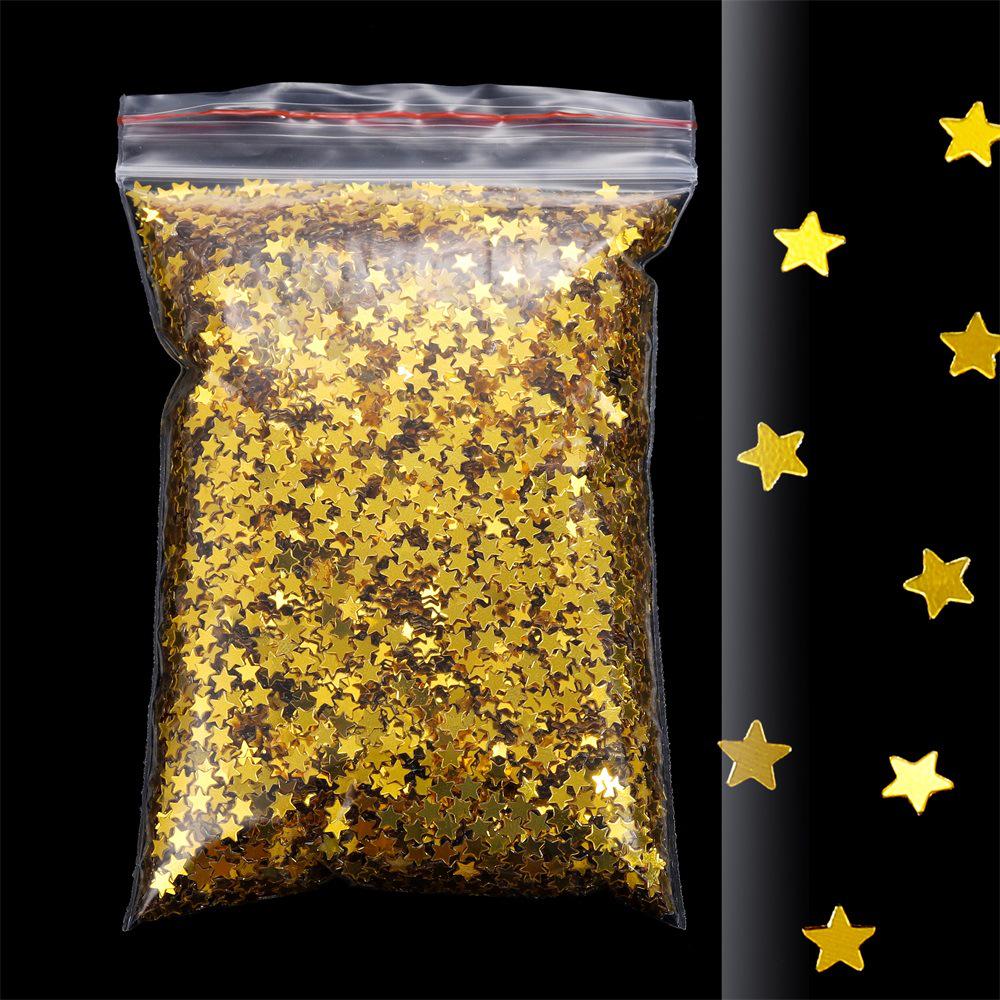 Конфеты на новый год звездочки маленькие 20 г 2 мм Золотистый (391688) - фото 2