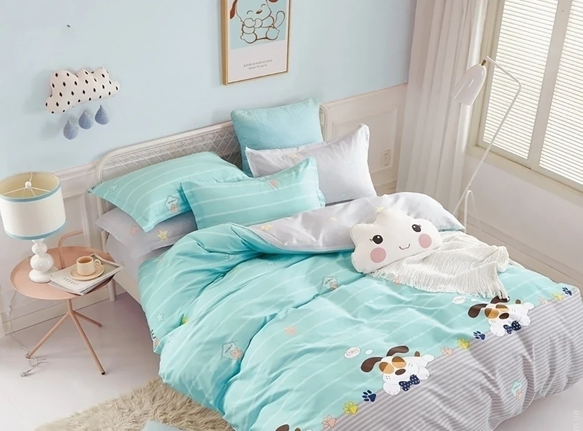 Комплект постільної білизни з компаньйоном TAG Tekstil R7624 frozi євро (824) - фото 1