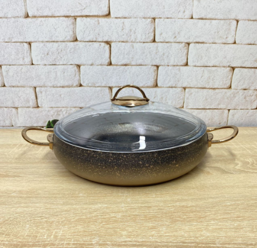 Сотейник с крышкой OMS алюминиевый с антипригарным покрытием 4 л Bronze (3341-30-bronze) - фото 8