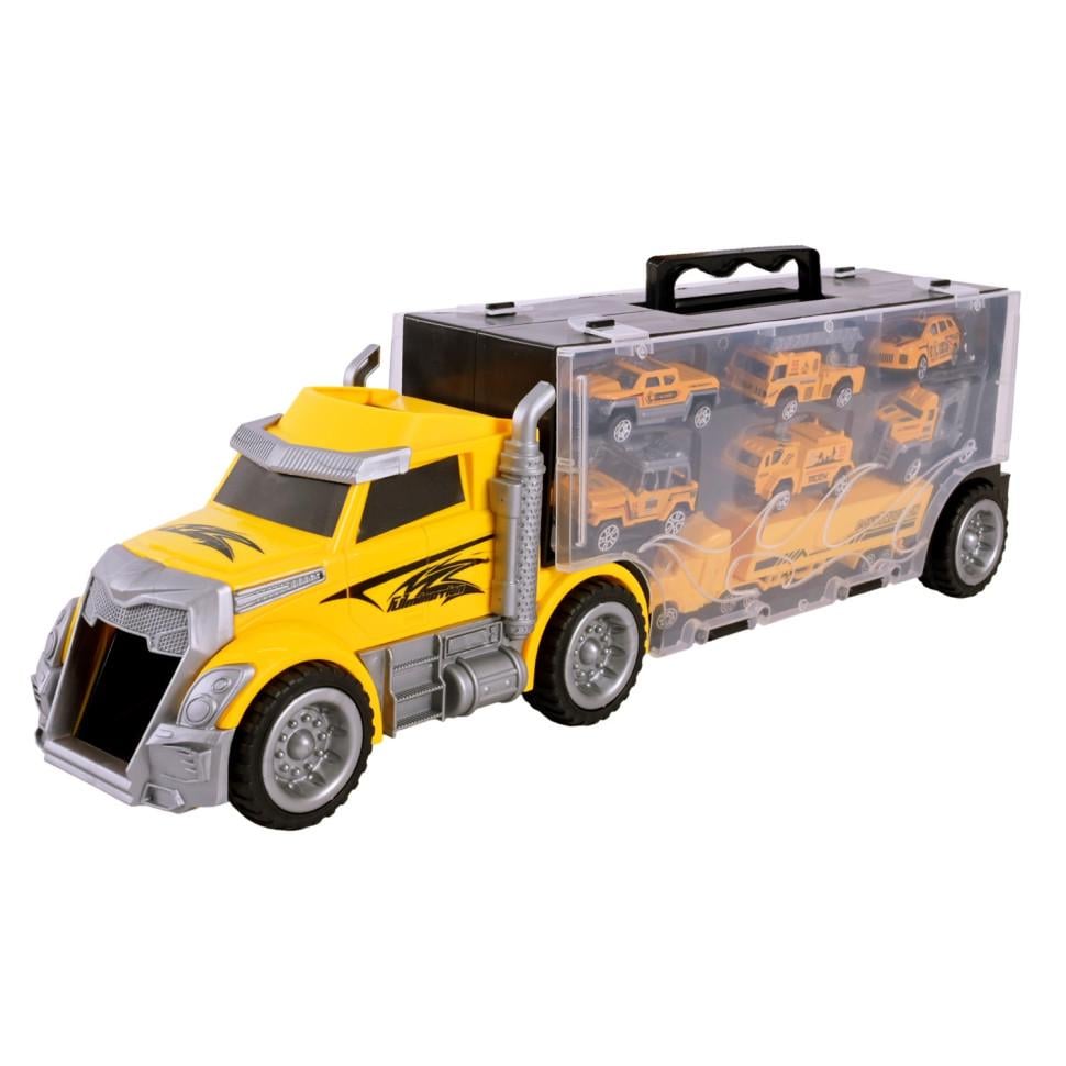 Детский трейлер Bambi с 6 машинками Желтый (LH638) Детский трейлер Bambi с 6 машинками Желтый (LH638)