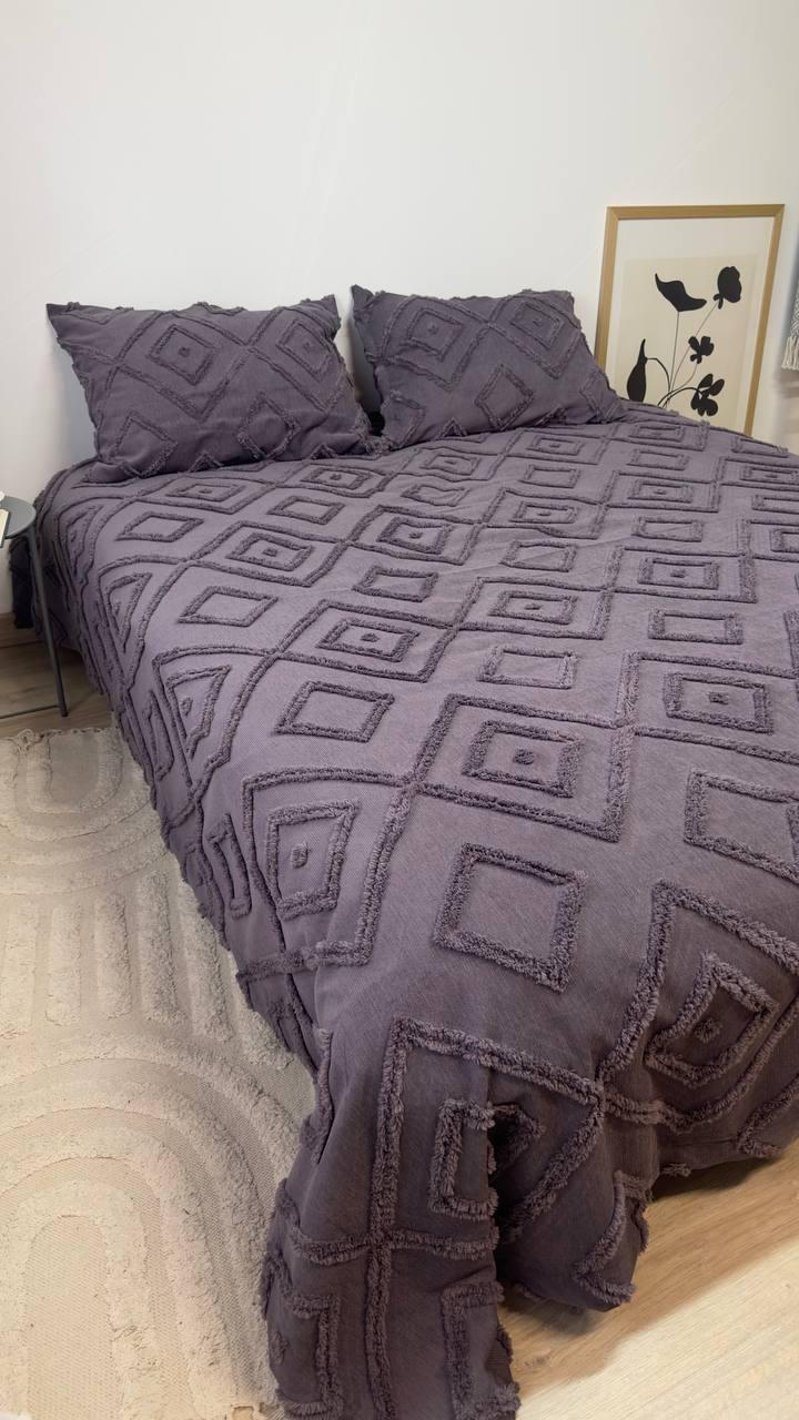 Покрывало Скандинавский большой ромб 220х240 см Графит - фото 9 Покрывало Скандинавский большой ромб 220х240 см Графит - фото 9