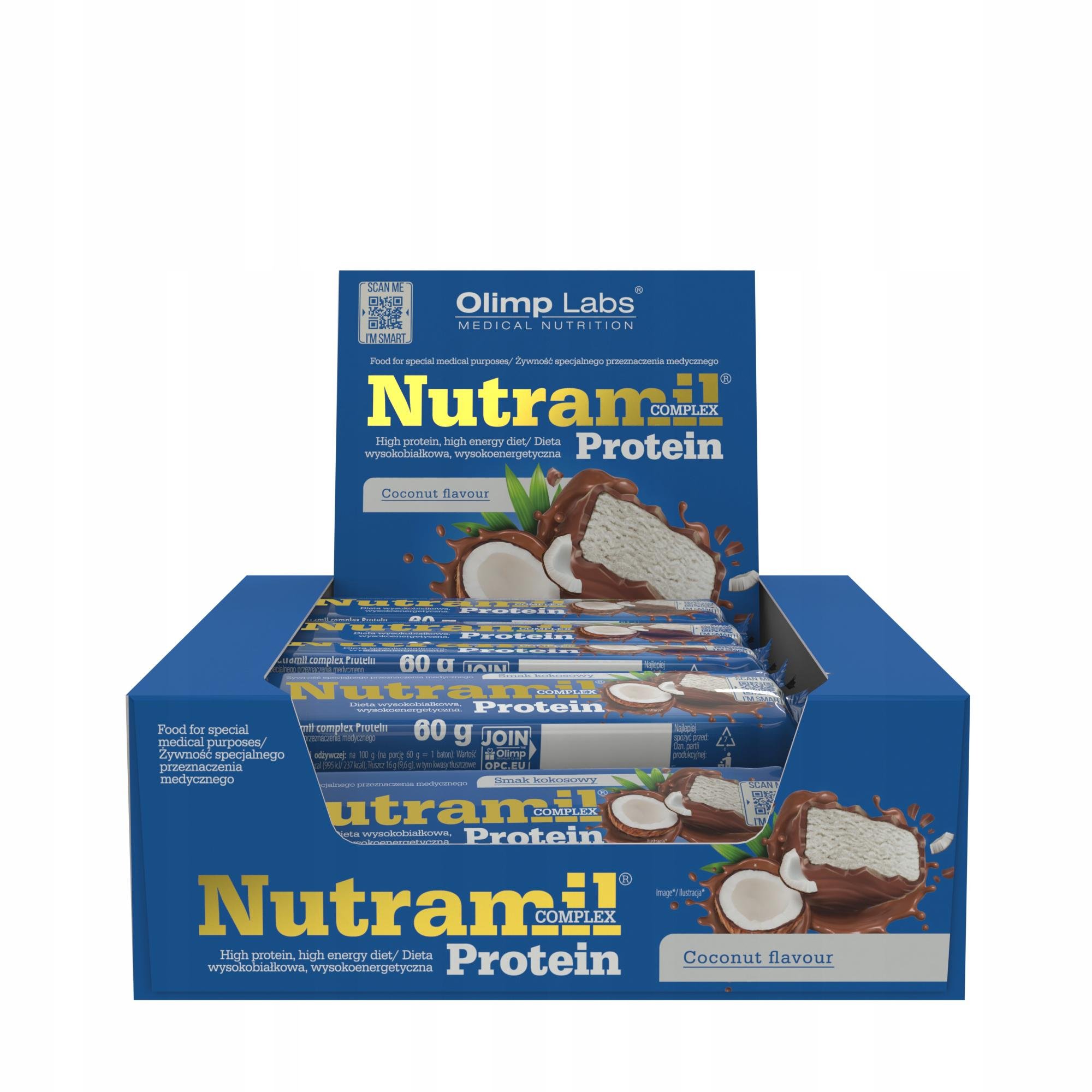 Батончик протеиновый Olimp Nutramil Complex Protein кокос 15 шт. 60 г