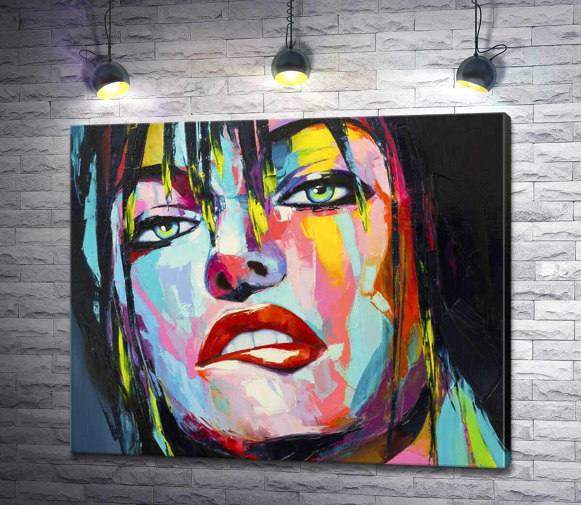 Картина ArtPoster Красочный портрет прелестницы с красными губами 100x83 см Модуль №1 (003395) Картина ArtPoster Красочный портрет прелестницы с красными губами 100x83 см Модуль №1 (003395)