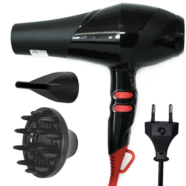 Фен для волос Crownberg CB-2302 3000 Вт с 2 насадками 2 скорости (ML-04210)