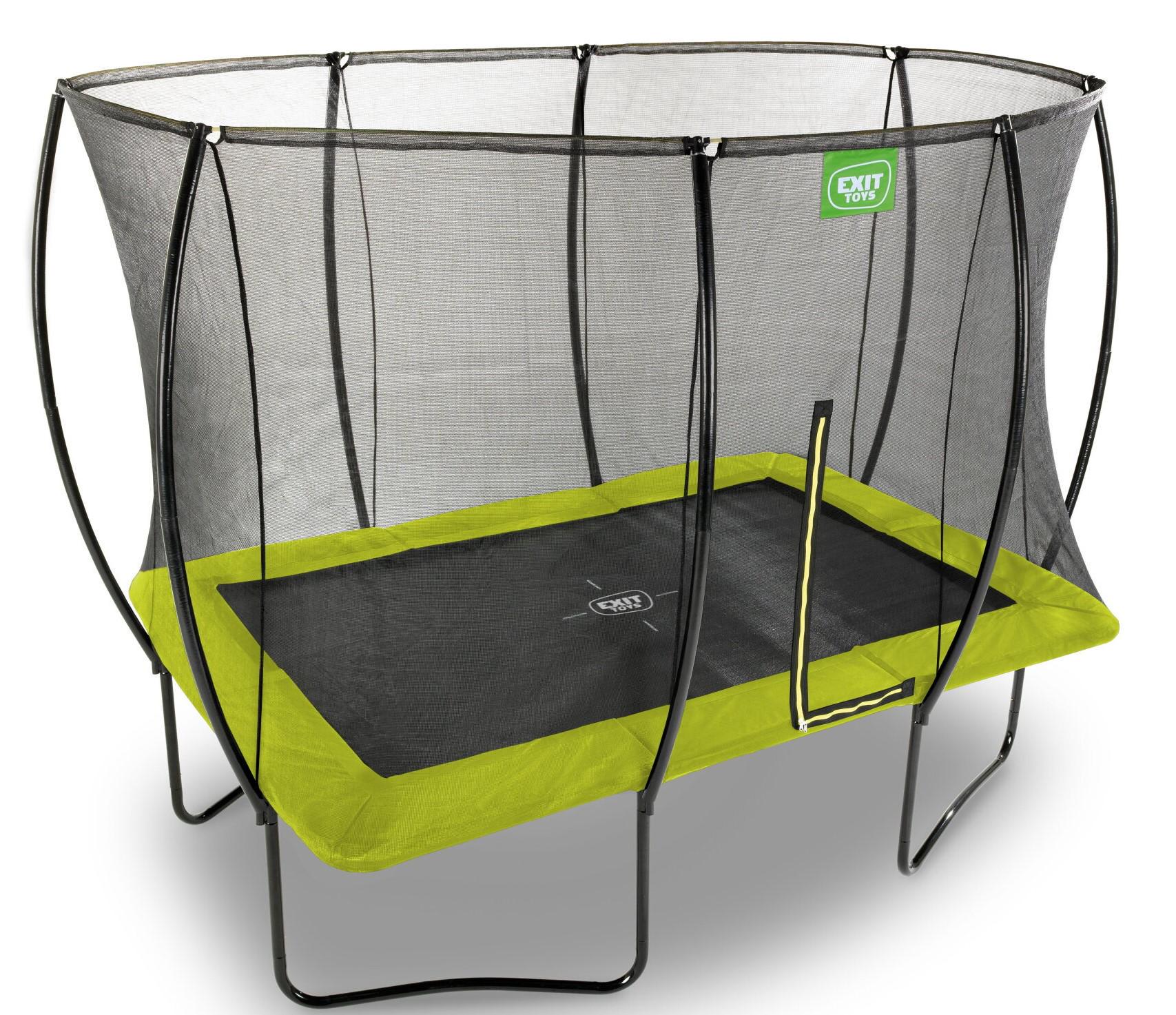 Батут Exit Toys Silhouette с защитной сеткой прямоугольный 244x366 см Зеленый (1068764310) - фото 2