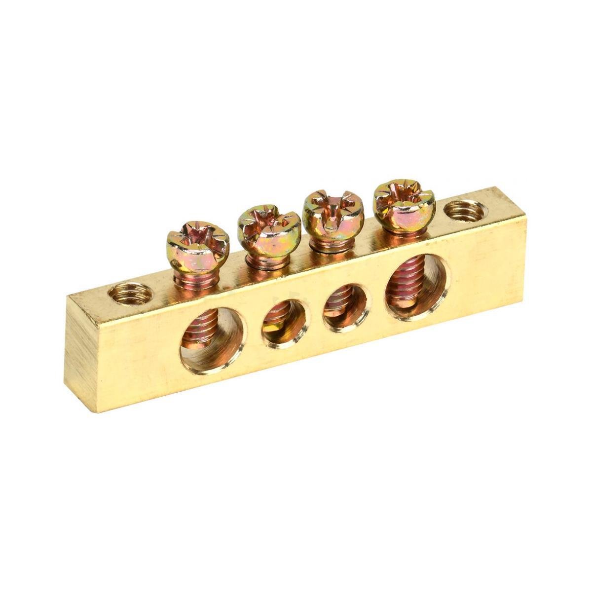 Шина нулевая УЭК 4 отверстия крепления по краям медь 8х12 мм (YNN21-04-100) Шина нулевая УЭК 4 отверстия крепления по краям медь 8х12 мм (YNN21-04-100)