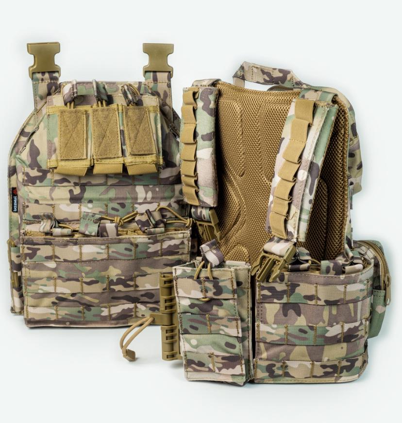 ᐉ Плитоноска військова YAKEDA з підсумками під 9 магазинів АК Multicam ...