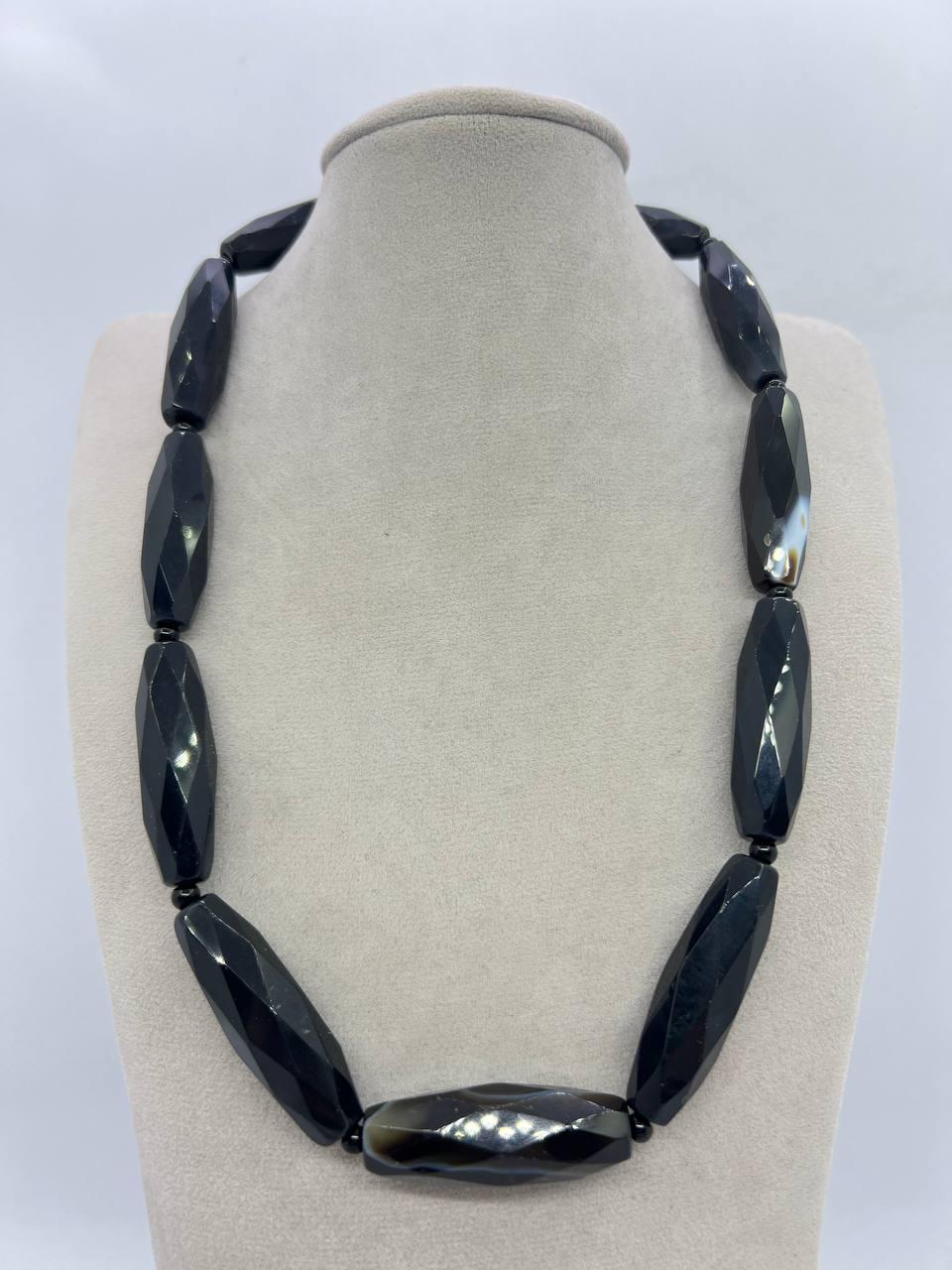 Бусы агат 48 см (11285)